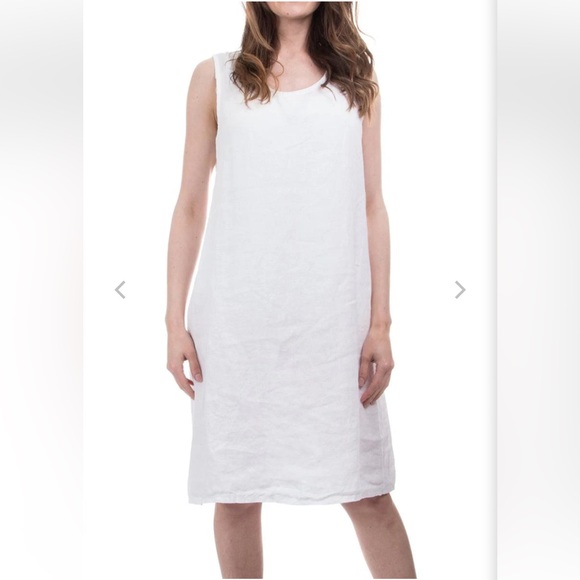 Gigi Moda Turina White Linen Dress size large - Picture 1 of 3